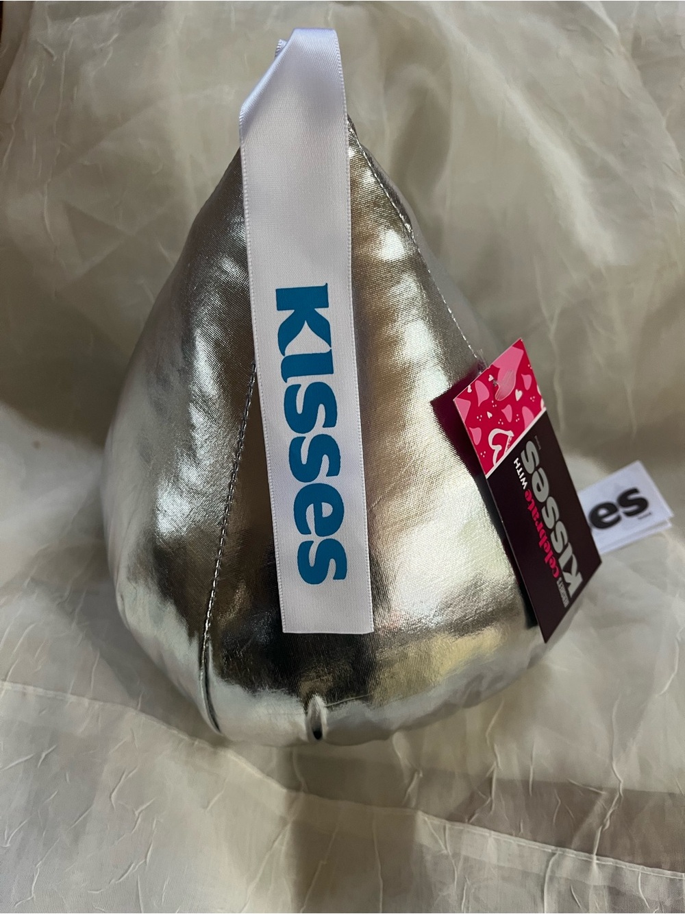 Hersheys Kiss Silver Metallic Plush Decorative Pillow/Decor